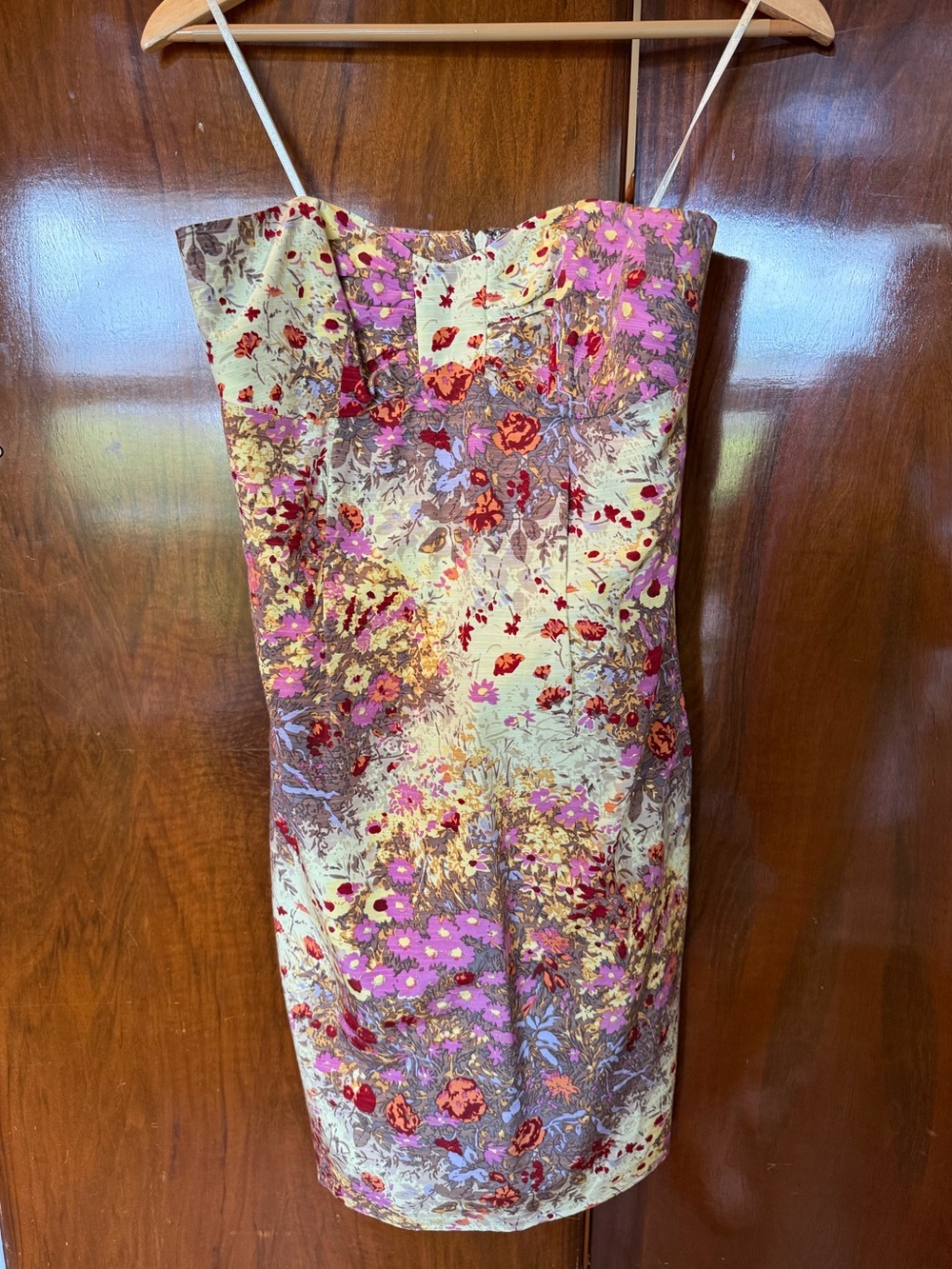 Tracy Reese New York Floral Cotton Silk Strapless Dress Size 8